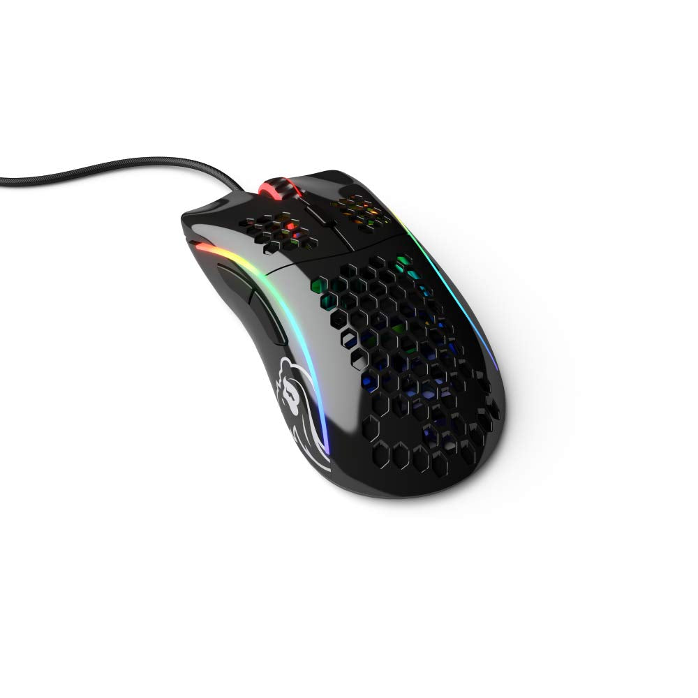 Glorious Gaming Model D Wired Mouse - 68g, RGB, Ergonomic, Pixart 3360, Omron Switches, Glossy Black