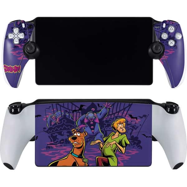 Skinit Decal Gaming Skin Compatible with PlayStation Portal Remote Player - Officially Licensed Scooby-Doo Shaggy and Ghost Clown Design