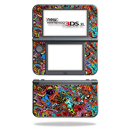MightySkins Carbon Fiber Skin for Nintendo New 3DS XL (2015) - Acid Trippy | Protective Durable Textured Carbon Fiber Finish | Easy to Apply Remove and Change Styles | Made in The USA