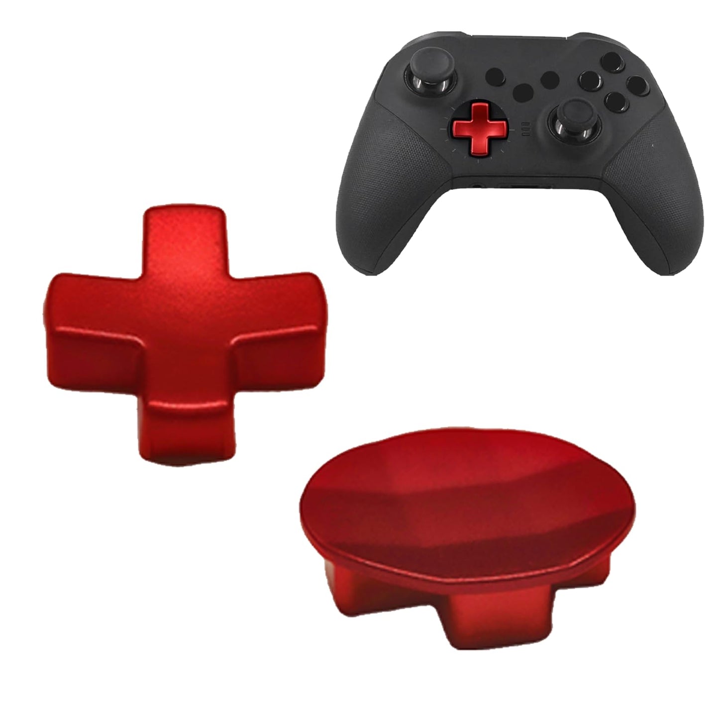 2 Pack Metal D-Pads for Xbox One Elite Series 2 Core Standard D pad and Faceted D Pad Replacement Pad Accessories for Xbox One Elite Series 2 Controller(Red)