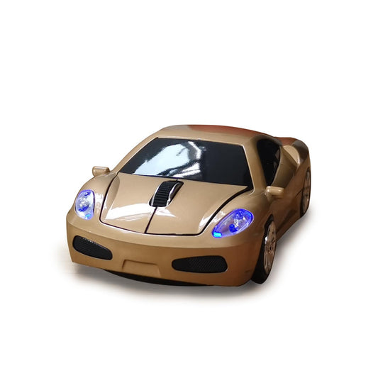 SDGSQHA Wireless Car Mouse, 2.4G USB, 1600DPI, Gold, Sport Car Design, Compatible with Laptop PC Mac Windows Linux, Model BN002-Gold