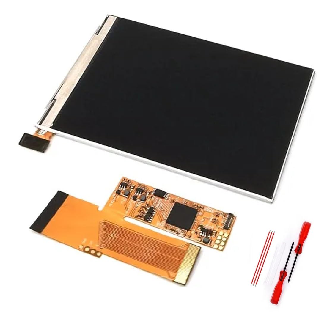 HISPEEDIDO 3.2 inch Backlight LCD Backlit V2 IPS Screen 10 Brightness Adjustable 5 IN 1 Repair Upgraded Custom Mod Kits Compatible for Game Boy Advance GBA Need Trim the Original Shell