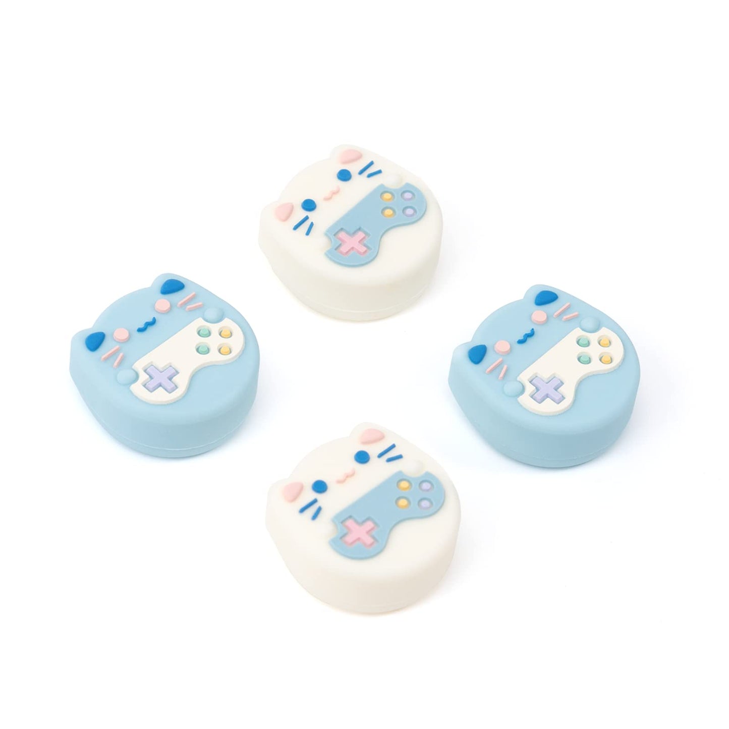 GeekShare Cute Animal Theme Thumb Grip Caps Compatible with Switch/OLED/Switch Lite Soft Silicone Joystick Cover 4PCS - Gaming Cat