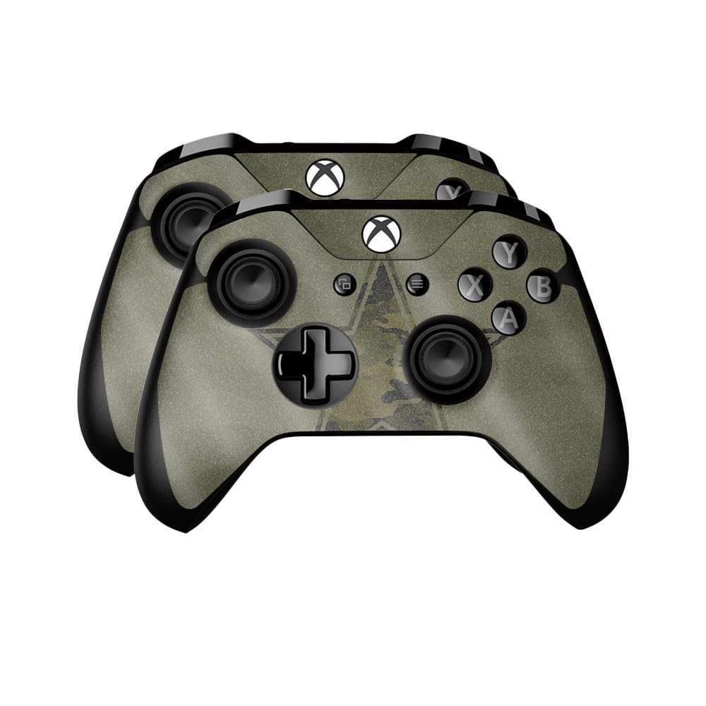 Glossy Glitter Skin Compatible with Microsoft Xbox One Controller (2 Pack) - Army Star - Premium 3M Vinyl Protective Wrap Decal Cover - Easy to Apply | Crafted in The USA by MightySkins