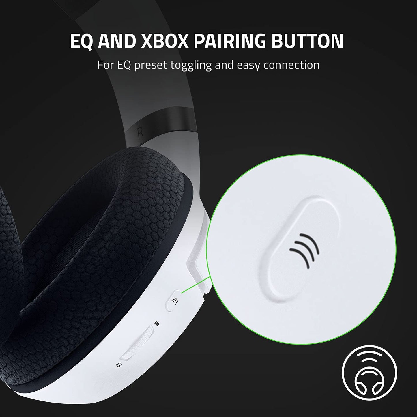 Razer Kaira Wireless Gaming Headset for Xbox - Triforce 50mm Drivers, Cardioid Mic, White, Model RZ04-03480200-R3U1