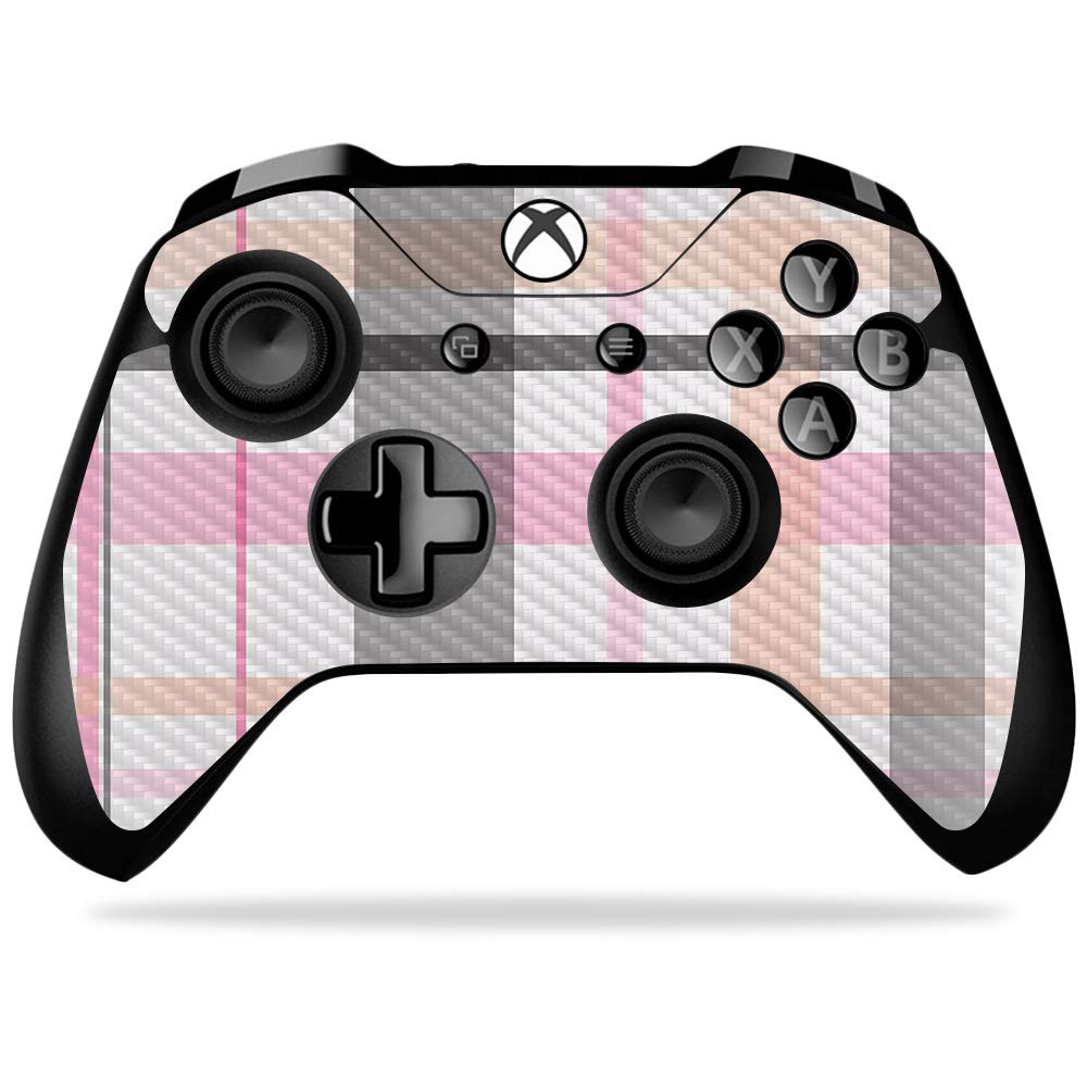 MightySkins Carbon Fiber Skin for Microsoft Xbox One X Controller - Plaid | Protective Durable Textured Carbon Fiber Finish | Easy to Apply Remove and Change Styles | Made in The USA