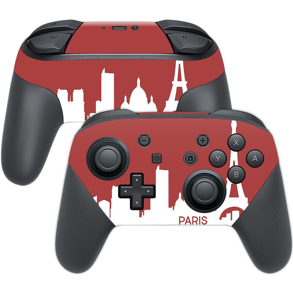 MightySkins Skin Compatible with Nintendo Switch Pro Controller - Paris | Protective, Durable, and Unique Vinyl Decal wrap Cover