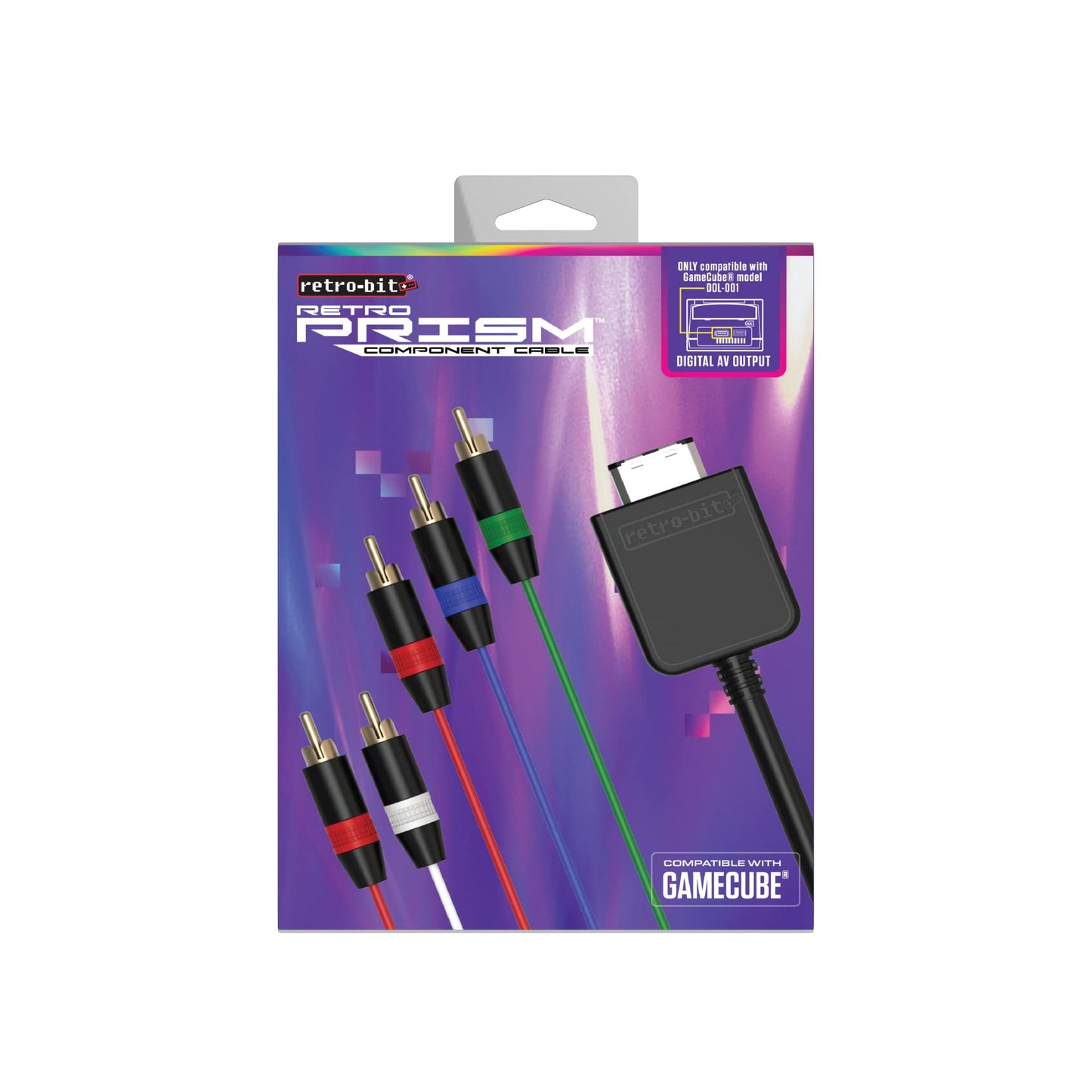 Retro-Bit Retro Prism Component Cable for Gamecube - Black, Model RET00288