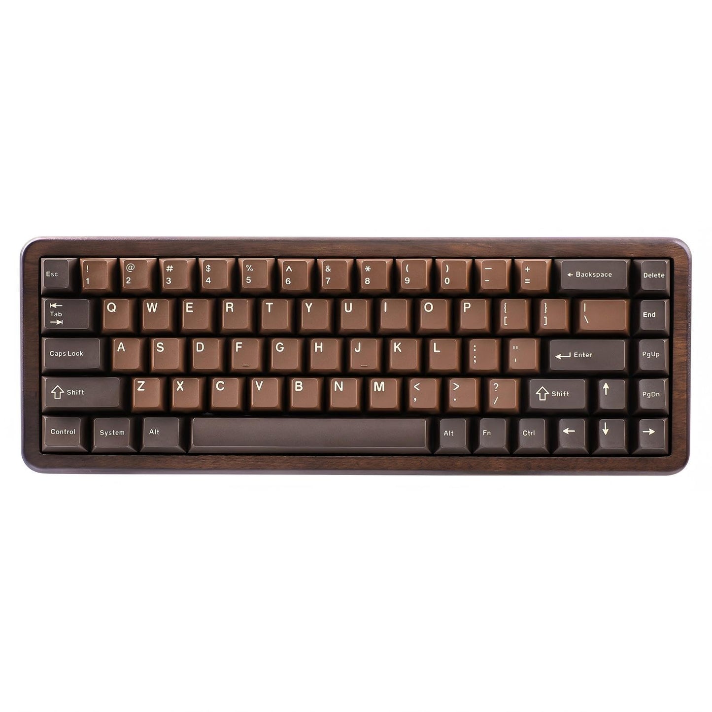 YUNZII WOOD68 Wireless Mechanical Keyboard 65% Layout Wood Gaming Keyboard BT/2.4G/USB-C RGB Backlit Tray Mount Hot-swap Keyboard with PBT Dye-Sub Keycaps for Mac & Win (Wood Candy Switch)