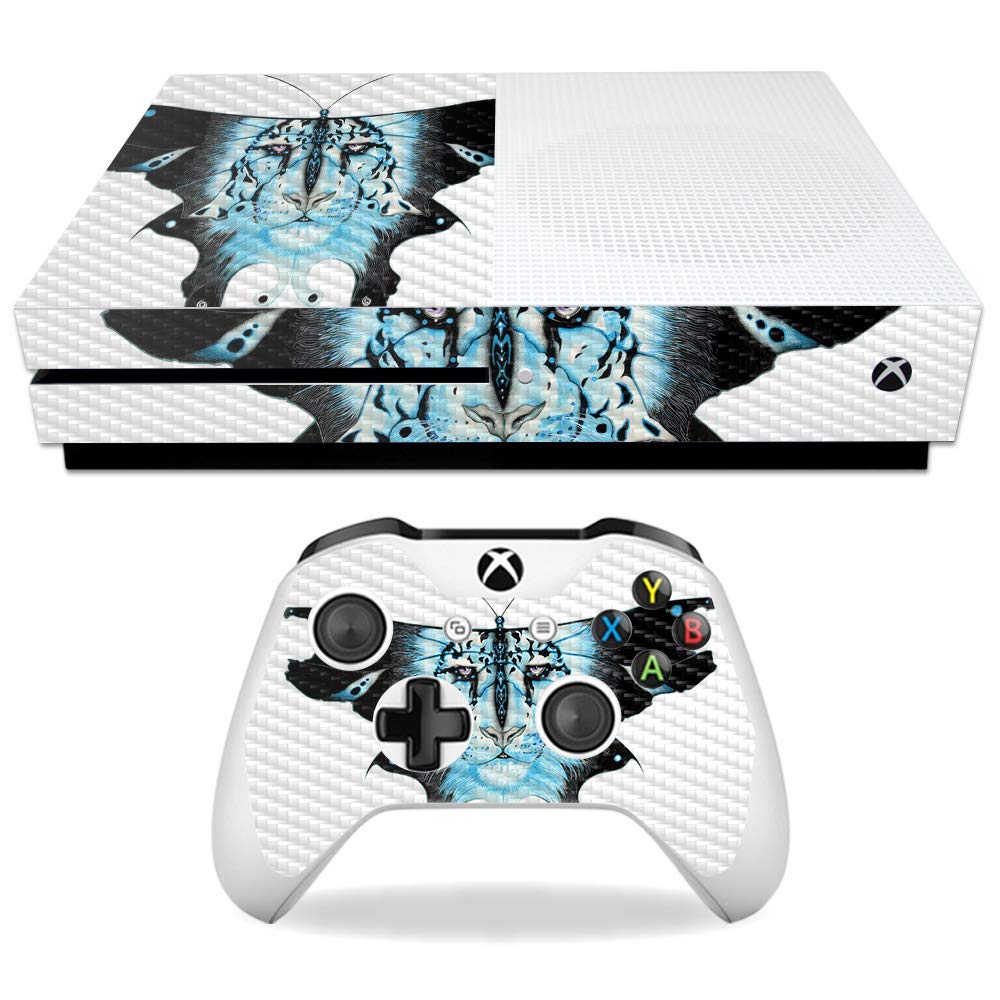 MightySkins Carbon Fiber Skin for Microsoft Xbox One S - Tiger Moth | Protective Durable Textured Carbon Fiber Finish | Easy to Apply Remove and Change Styles | Made in The USA