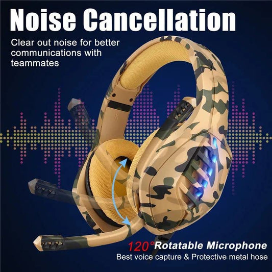 targeal Gaming Headset with Microphone - Noise Canceling, 3.5mm Jack, PC/PS4/PS5/Xbox - Model J1, Color J1-camo1