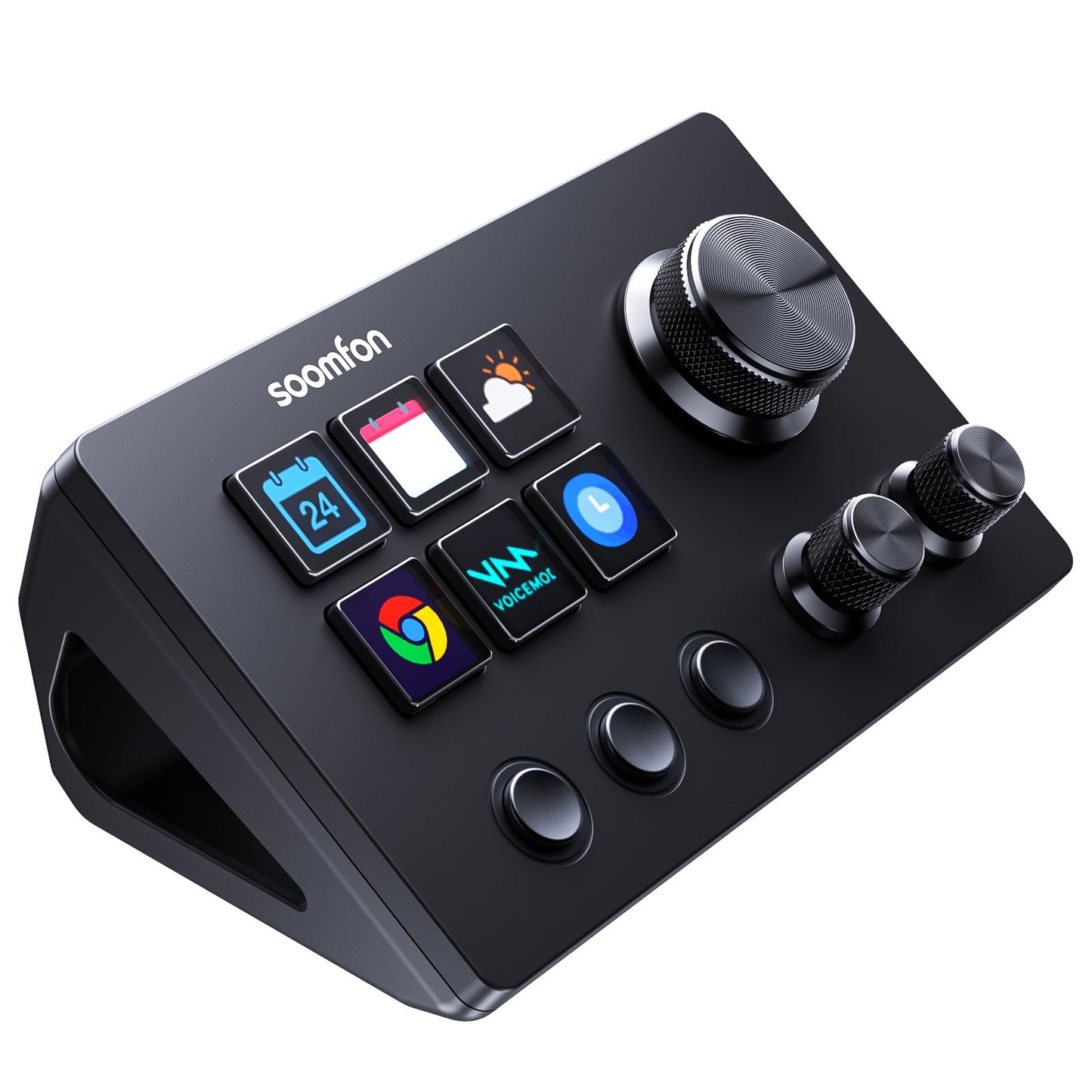 SOOMFON Stream Controller SE Stream Control Deck with 6 Customizable LCD Macro Keys to control button Actions in OBS Twitch YouTube for Content Creators Streaming Gaming Compatible with PC & Mac