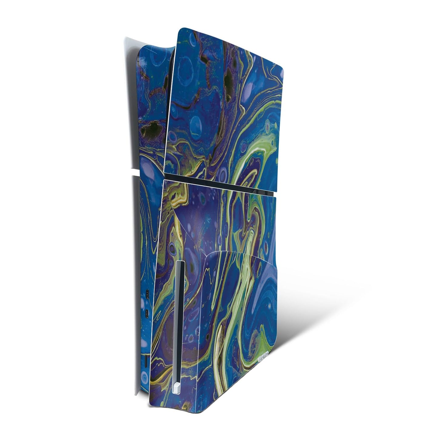MightySkins Skin Compatible with Playstation 5 Slim Disk Edition Console Only - Blue Pour | Protective Durable and Unique Vinyl Decal wrap Cover | Easy to Apply | Made in The USA