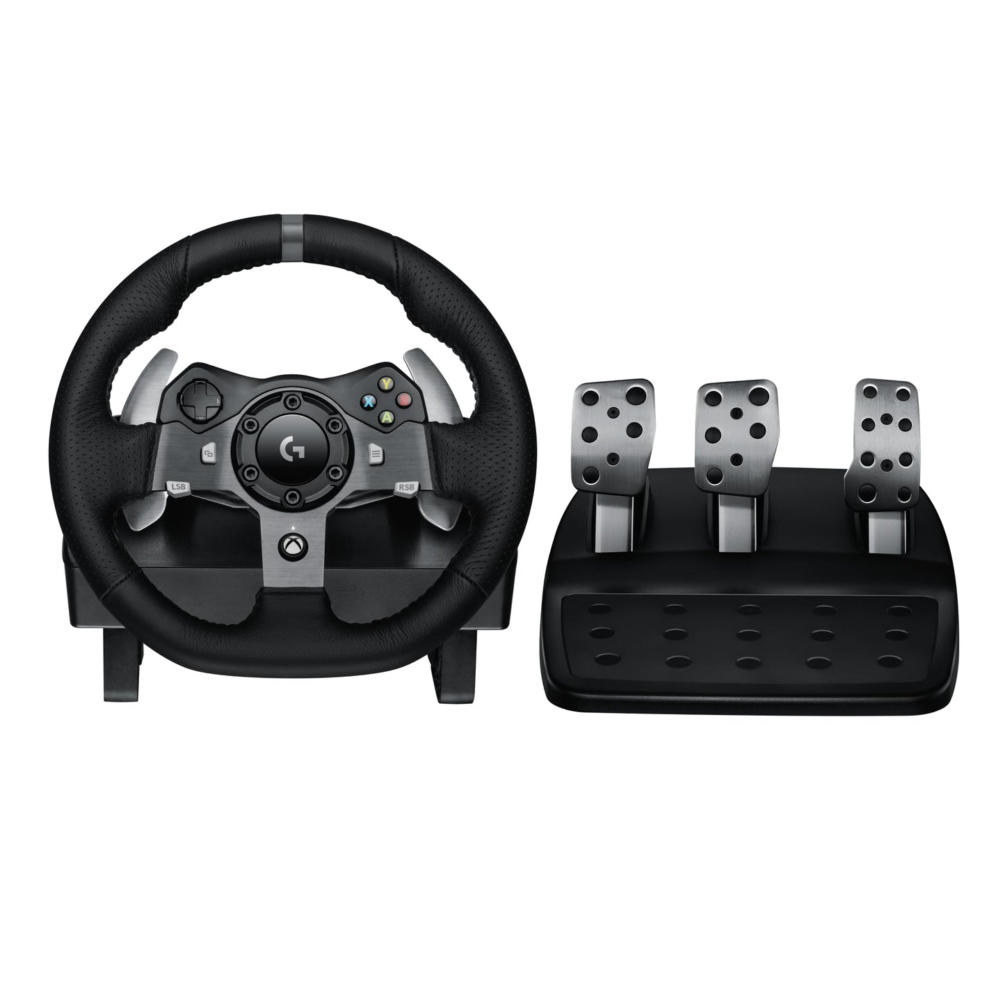 Logitech G920 Driving Force Racing Wheel and Floor Pedals Real Force Feedback Stainless Steel Paddle Shifters Leather Steering Wheel Cover for Xbox Series X|S Xbox One PC Mac - Black
