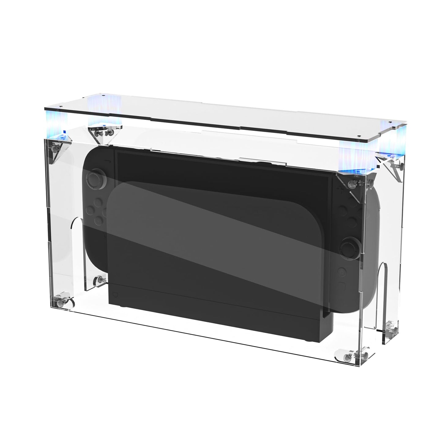 PlayVital Clear Acrylic Dustproof Cover for Nintendo Switch 2 | Magnetic Ventilation Top Tool-Free Installation Transparent Display Box for Switch 2 Dock Mode - Transparent