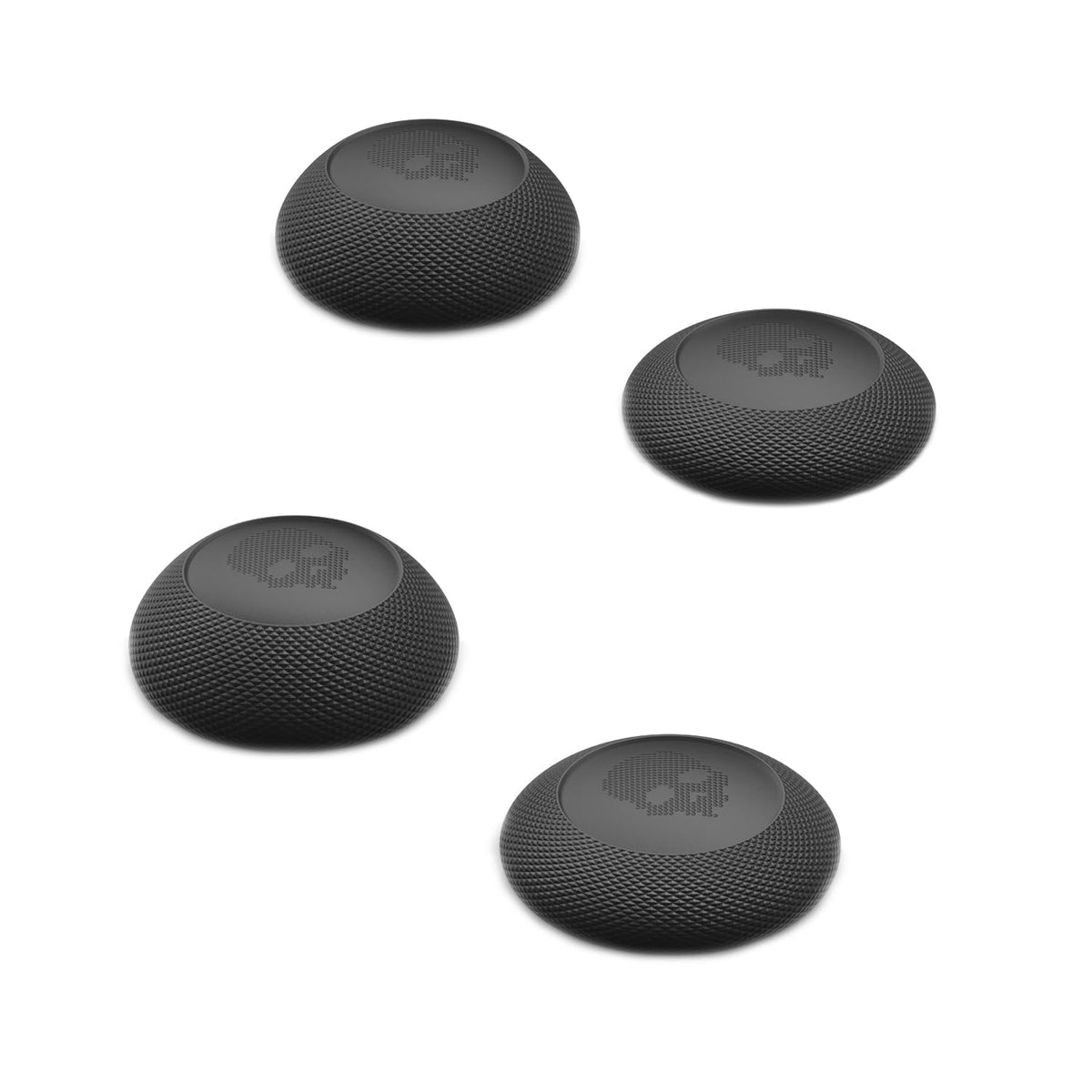 Skull & Co. Convex Thumb Grips Set: Skin CQC Joystick Cap Analog Stick Cap for Steam Deck/OLED and ROG Ally - Black 2 Pairs (4pcs)