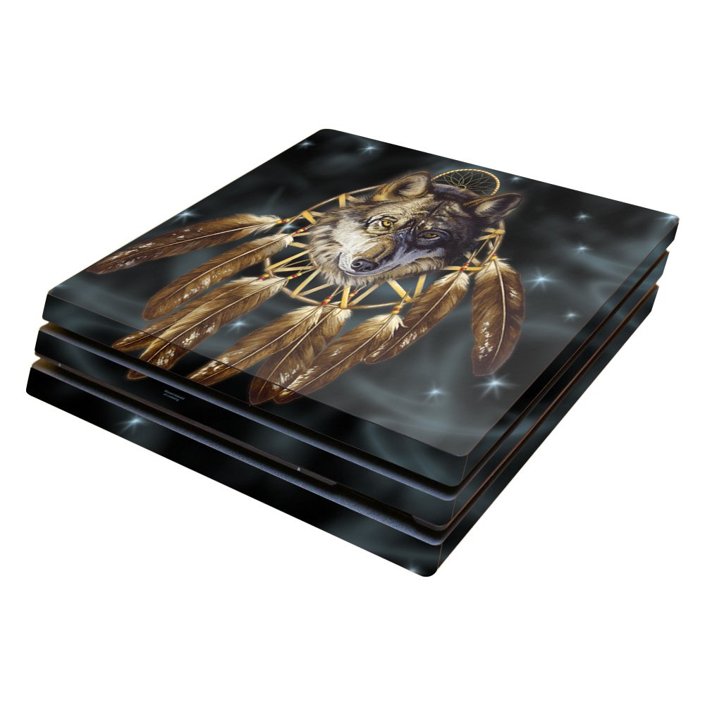 MightySkins Skin Compatible with Sony PS4 Pro Console - Wolf Dreams | Protective, Durable, and Unique Vinyl Decal wrap Cover | E