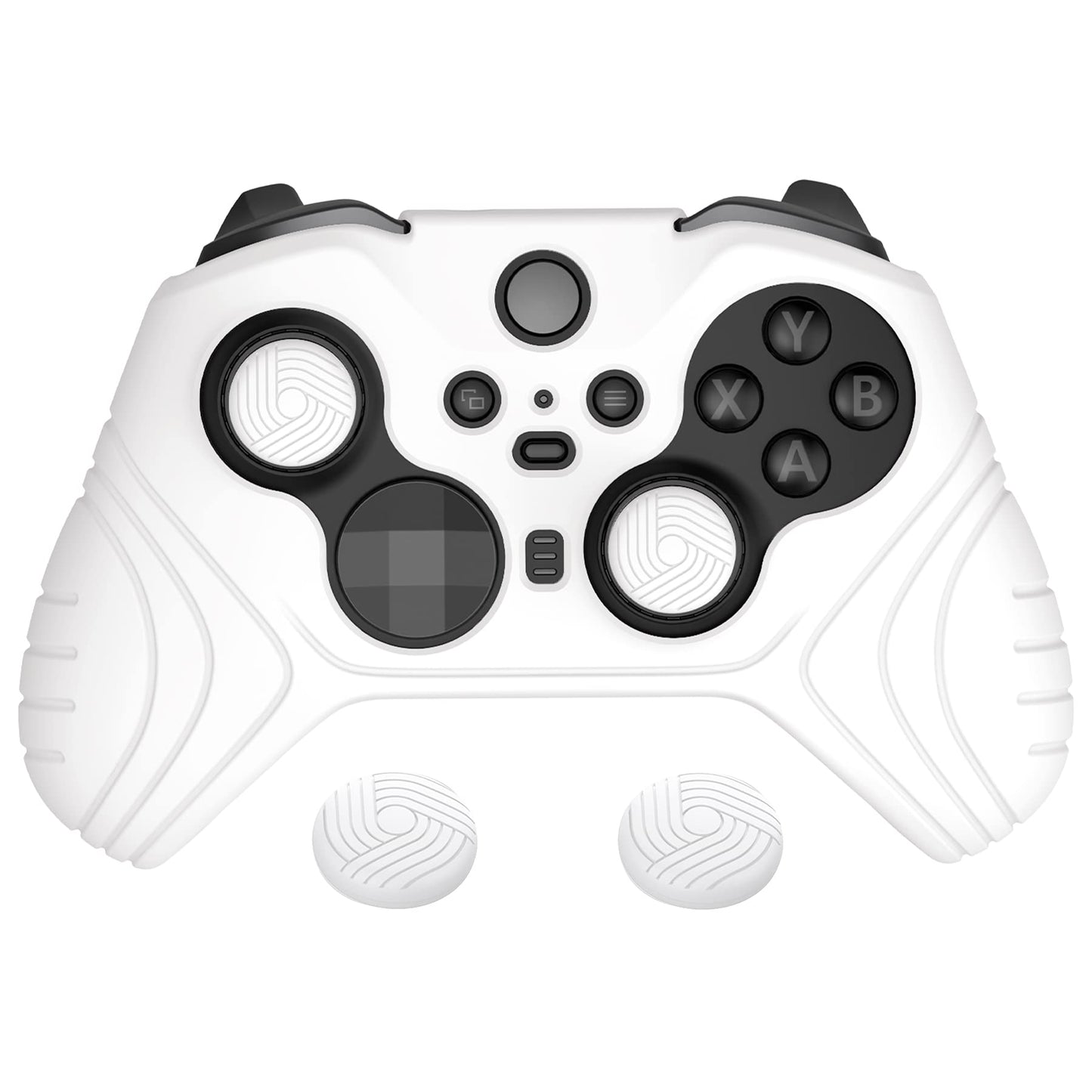 playvital Samurai Edition Anti Slip Silicone Case Cover for Xbox Elite Wireless Controller Series 2 Core Ergonomic Soft Rubber Skin Protector for Xbox Elite Series 2 with Thumb Grip Caps - White