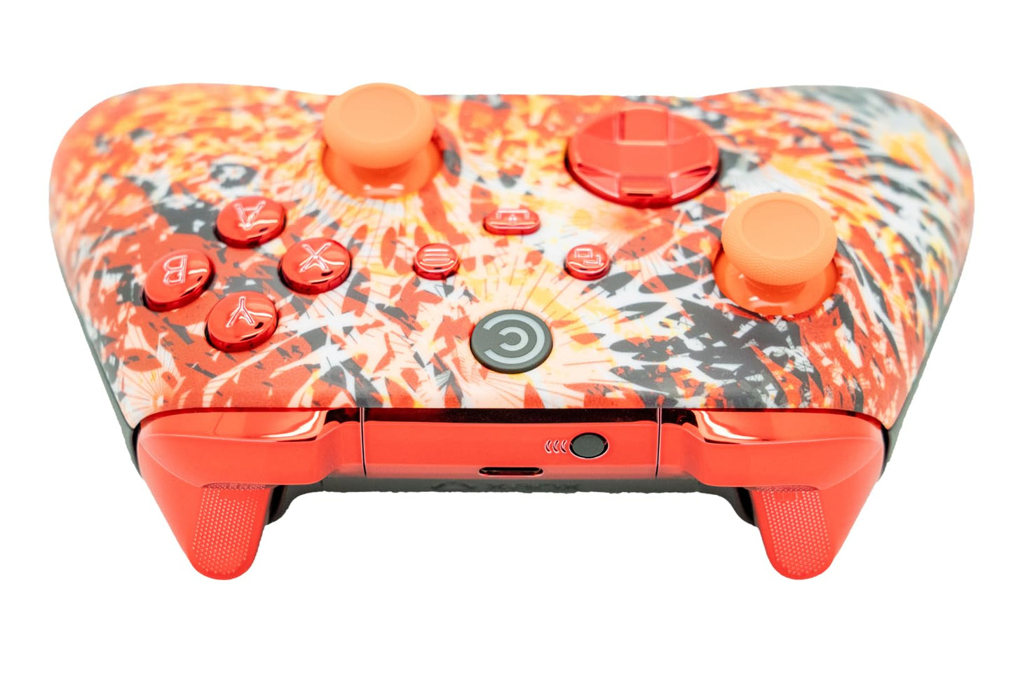 Custom Controllerzz Wireless Controller for Xbox & PC - Solar Flare & Red Chrome Inserts