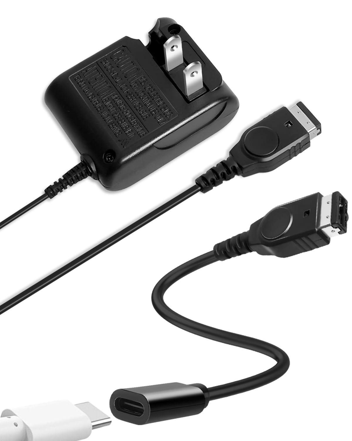 GUBASA gameboy advance sp Charger Bundle: AC Wall Adapter & USB C to GBA SP Charging Cable Gameboy SP Charger Compatible with Nintendo DS/GBA SP Systems Portable Travel Gameboy Advance Charger Set