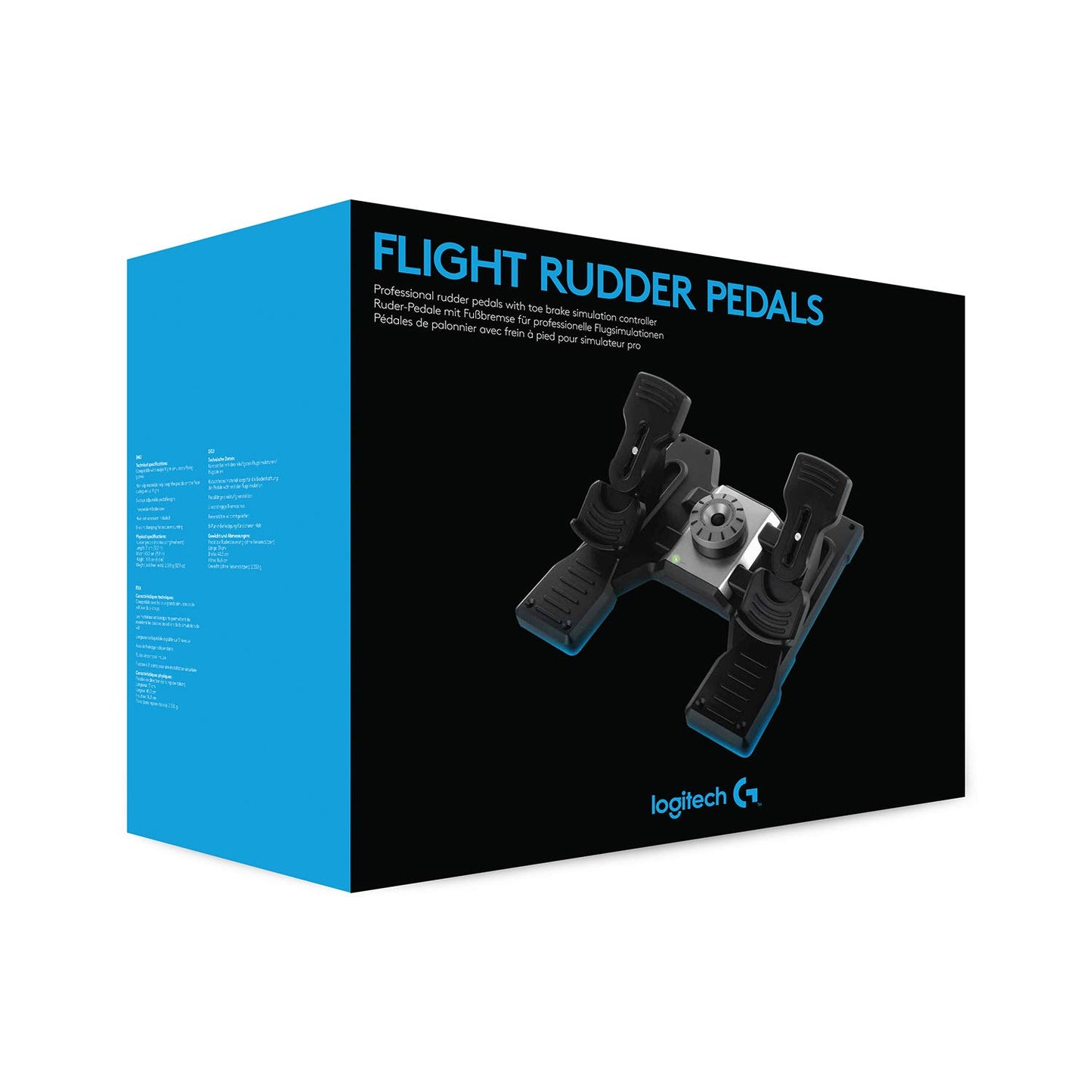 Logitech G Pro Flight Rudder Pedals - Black, Model 945-000068, Precision Control for Flight Simulation