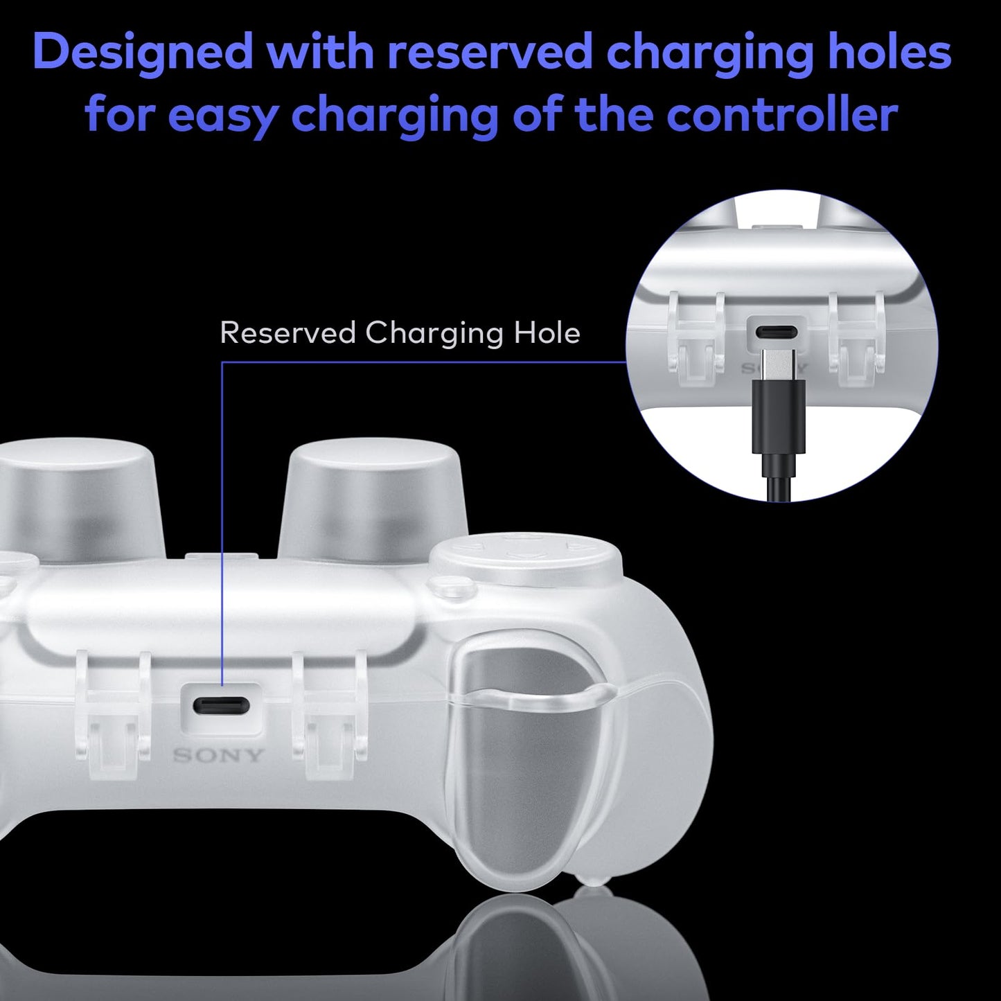 Tiiletzote PS5 Controller Case - Protective Carrying Travel Cover, White