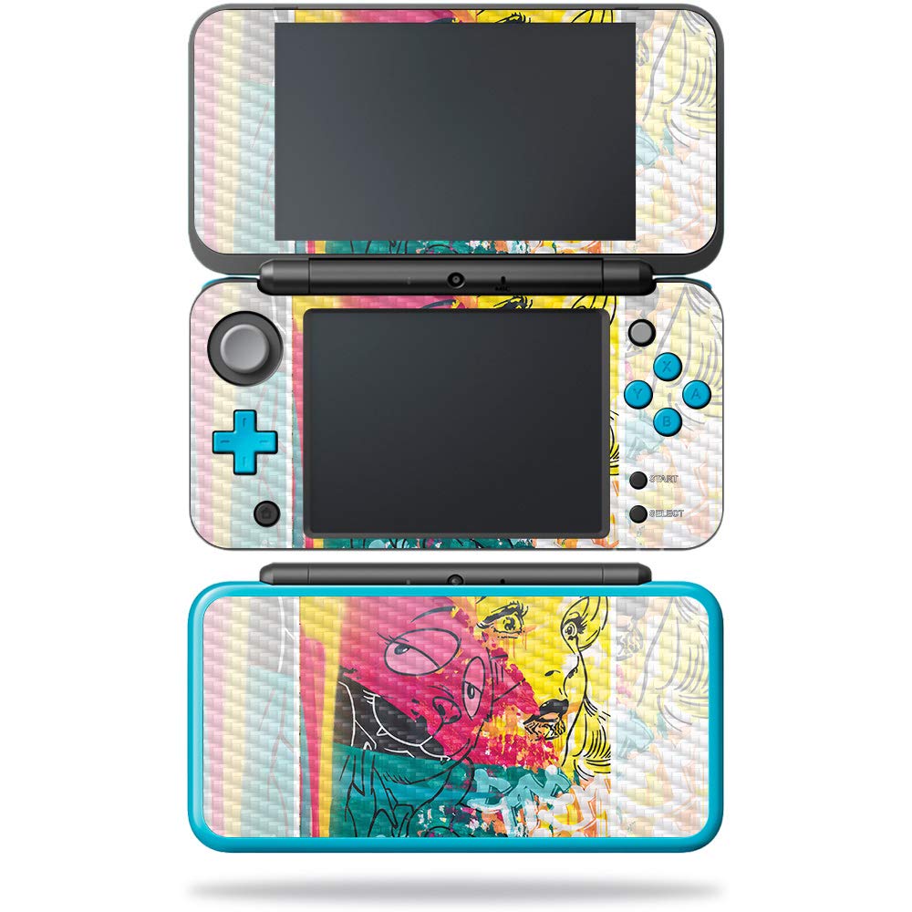 MightySkins Carbon Fiber Skin for Nintendo New 2DS XL - Faded | Protective Durable Textured Carbon Fiber Finish | Easy to Apply Remove and Change Styles | Made in The USA