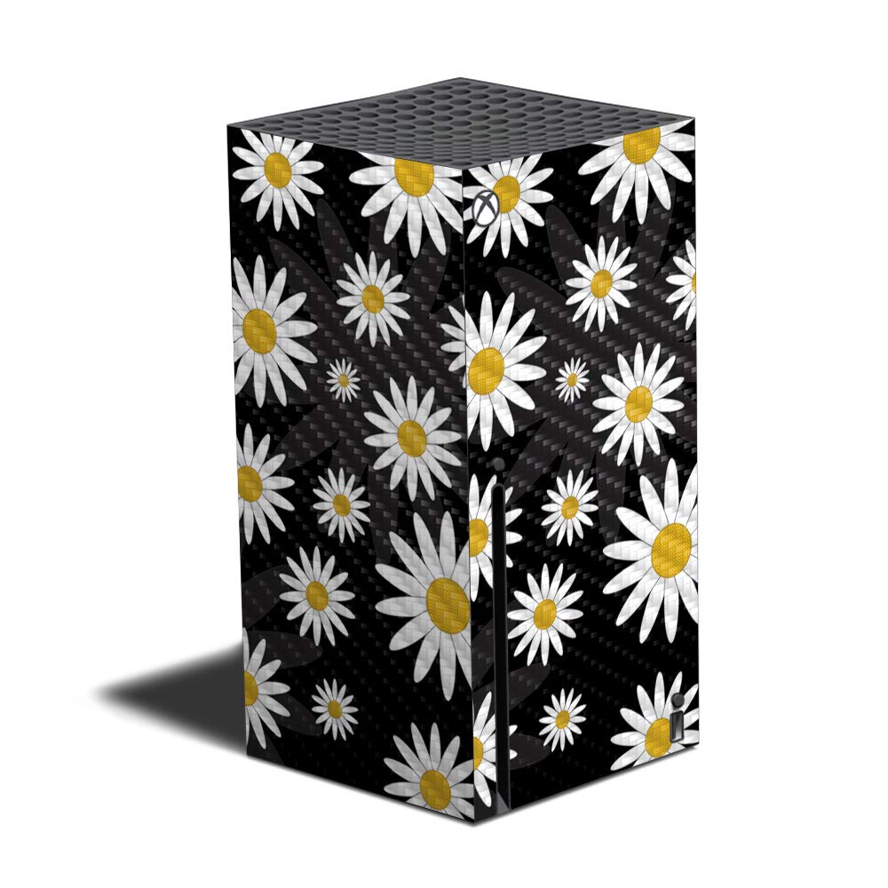 MightySkins Carbon Fiber Skin Compatible with Xbox Series X - Daisies | Protective Durable Textured Carbon Fiber Finish | Easy to Apply and Change Styles | Made in The USA (CF-MIXBSERX-Daisies)