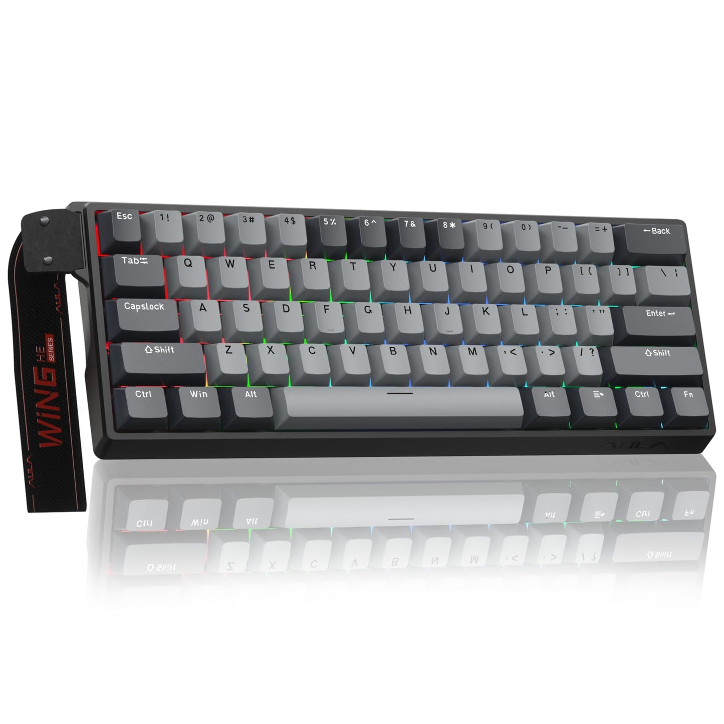 AULA WIN60 HE PRO 60% Mechanical Gaming Keyboard Wired Magnetic Switch Hot Swappable Adjustable Actuation Rapid Trigger Mode 8000Hz Polling Rate RGB Small Keyboard 60 Percent Compact Design for PC