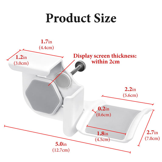 GEEKRIA Clamp-On Headphone Holder, Screen-Mount Hanger for Gaming Headsets, 2 Pack, White, Compatible with Sennheiser, Bose, Razer, Beats