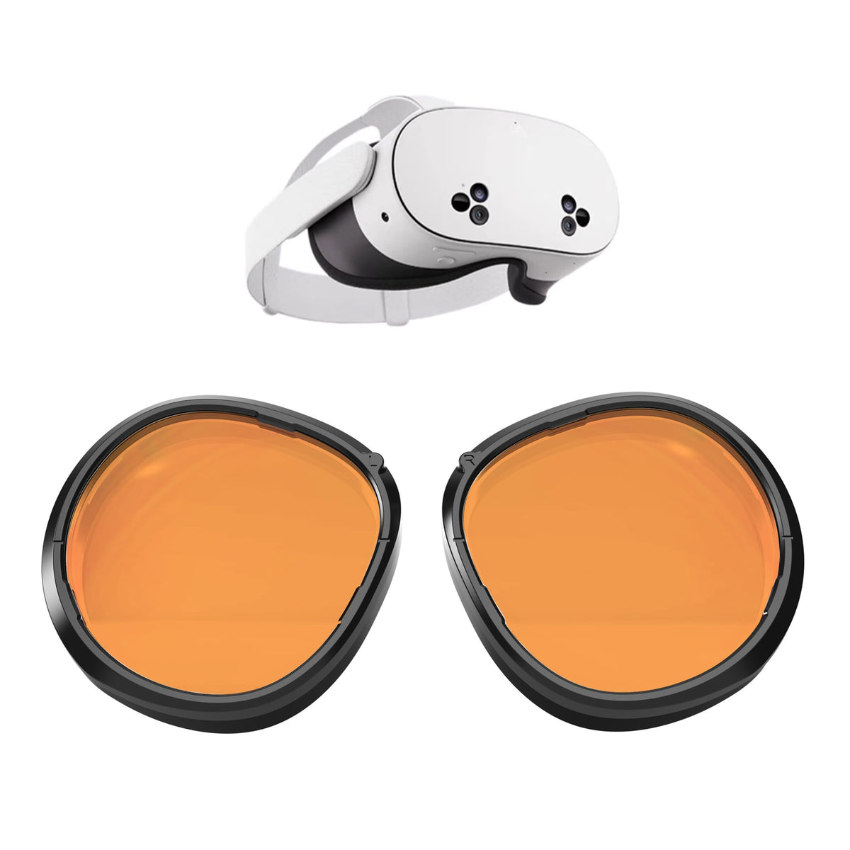 PSI fine 2 Lens Anti Blue Light for Oculus Meta Quest 3S Glasses Inserts Compatible for VR Accessories Eye Protection (Orange Lens for 3S)