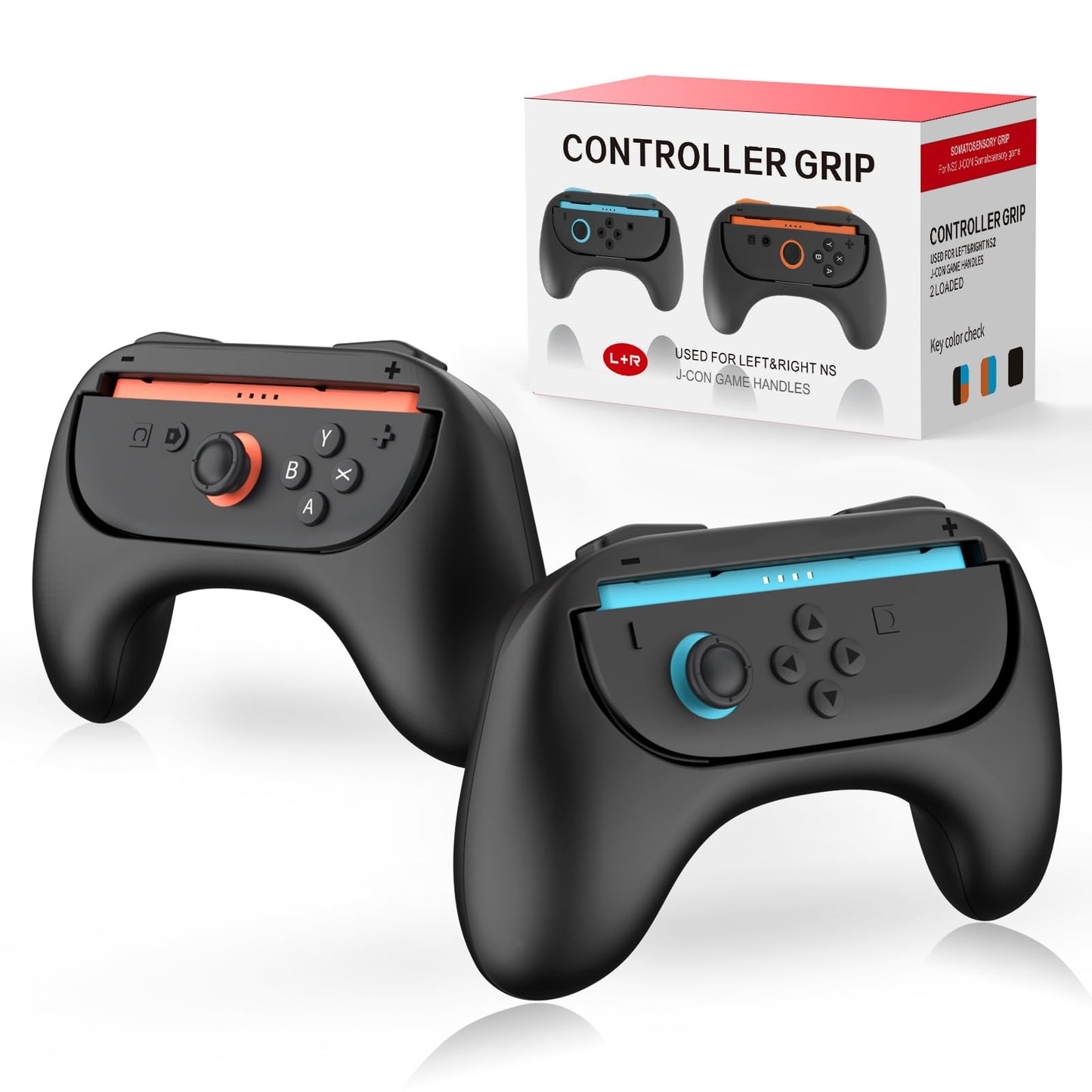 MoKo Hand Grips for Nintendo Switch 2 Joy-Con Ergonomic Joy-Con Controller Accessories for Switch 2 2025 Slip and Wear-Resistant Comfort Handles Black 2 Pack
