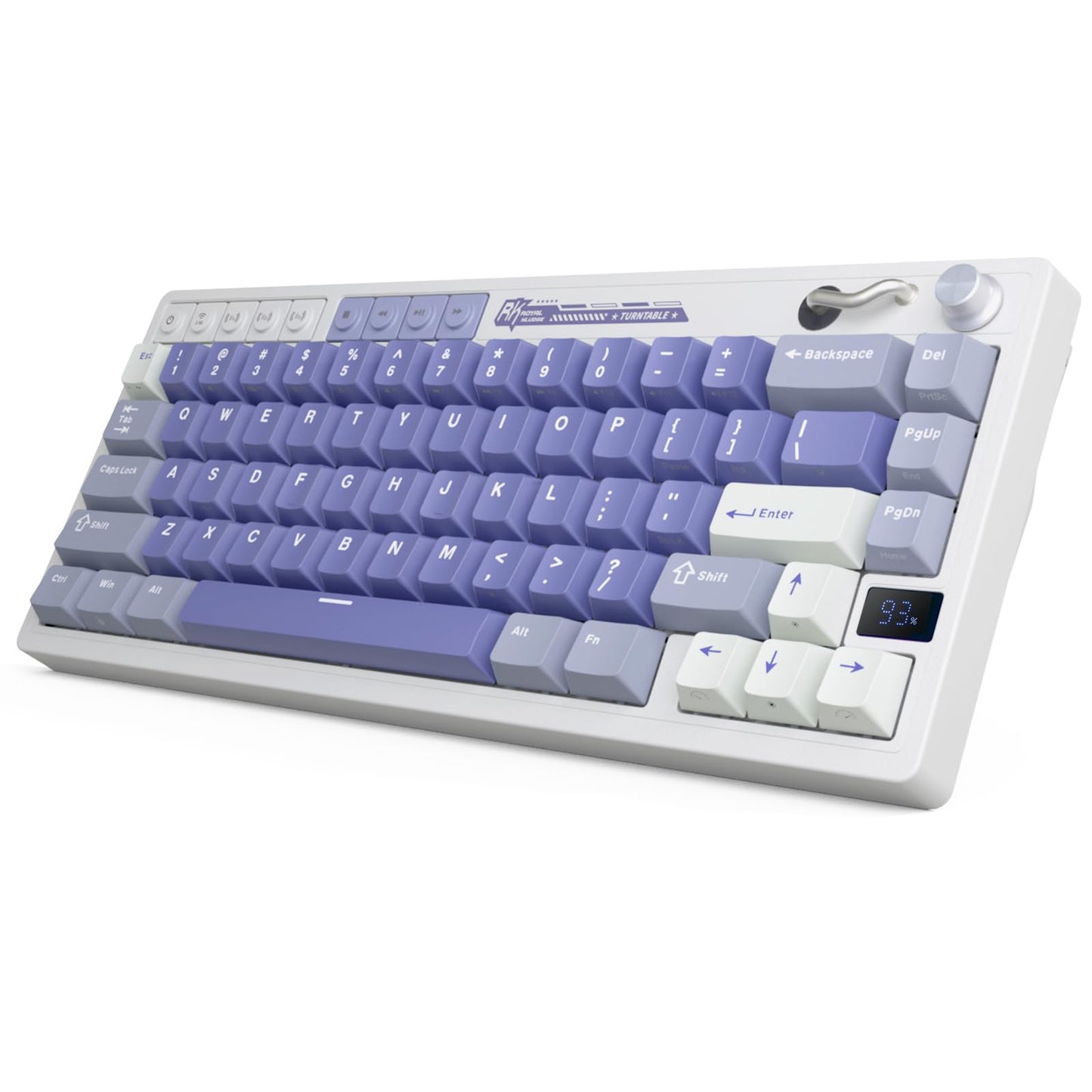 RK ROYAL KLUDGE M65 Wireless Mechanical Keyboard 60% Layout 3-Modes Compact Gaming Keyboard Hot Swappable Dedicated Knob Control and Sound Absorbing Pads 6000mAh Battery Cream Switch