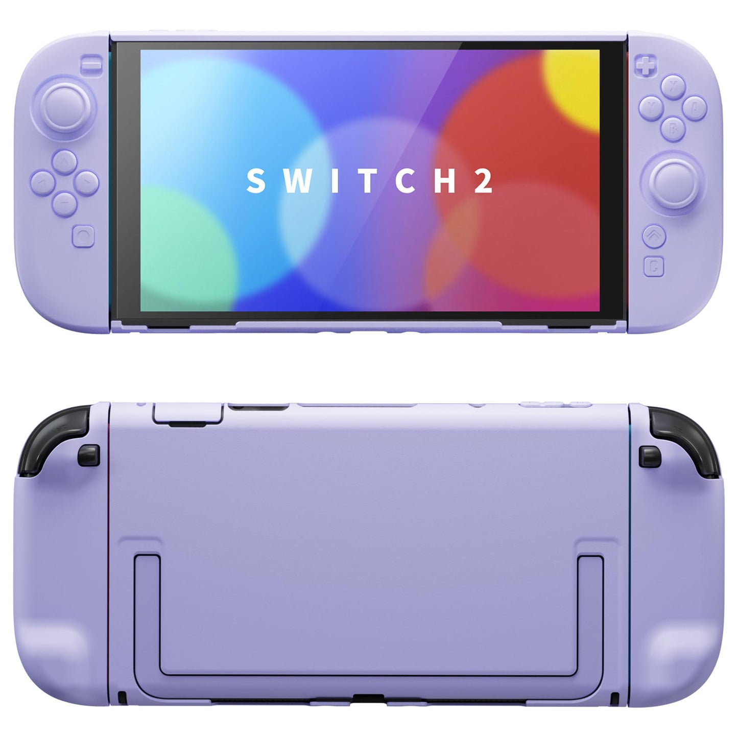 PlayVital Protective Case for Nintendo Switch 2 - Cute Dockable Hard Case Shell for Switch 2 with Thumb Grip & Sticker & Button Caps Anti-Scratch & Shockproof Cover Skin - Light Violet