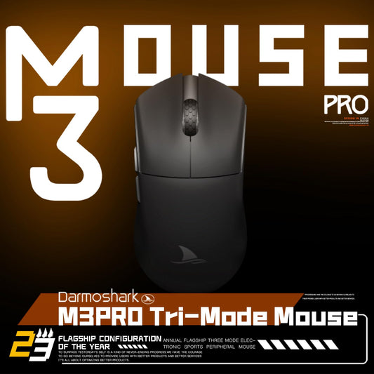 Darmoshark M3 Pro Wireless Gaming Mouse - Tri-Mode 2.4G/USB-C/Bluetooth, 26KDPI, Lightweight 55g, Black