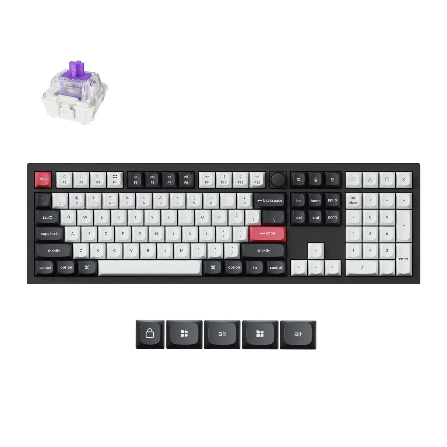 Keychron Q6 HE Wireless Custom Mechanical 100% Full Keyboard 2.4 GHz/Bluetooth/Wired QMK Rapid Trigger Hot-Swappable Programmable Gateron Double-Rail Magnetic Switches for Mac Windows Carbon Black