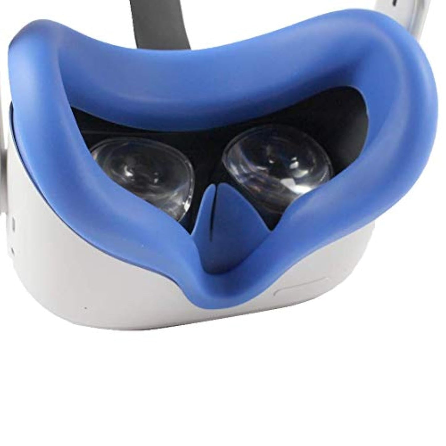 TNE Face Cushion Cover Lens Pad Thumbstick Cap for Oculus Quest 2 | Silicone Face Cover Lens Dust Protector Controller Thumb Grip Accessories for Quest 2 Virtual Reality VR Headset (Blue)