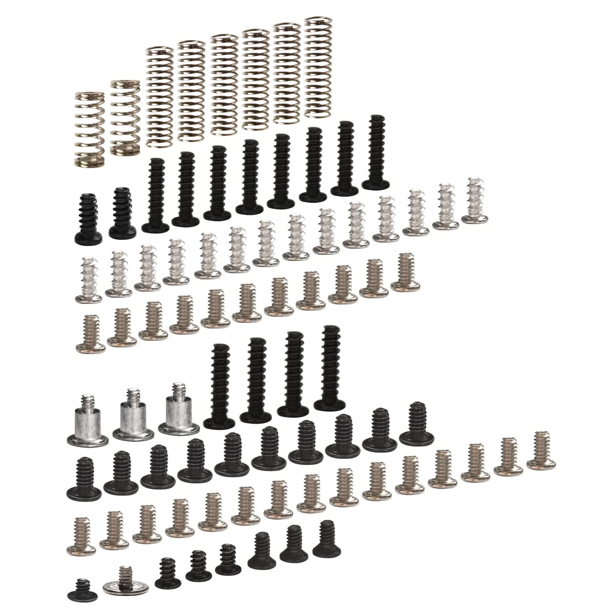 iParto Replacement Screw Set with Spring for Nintendo Switch Console & Joycon Controller Springs Screws Replacement for Nintendo Switch Slide Rail Back Shell Philips Triwing Head Screws(83pcs)