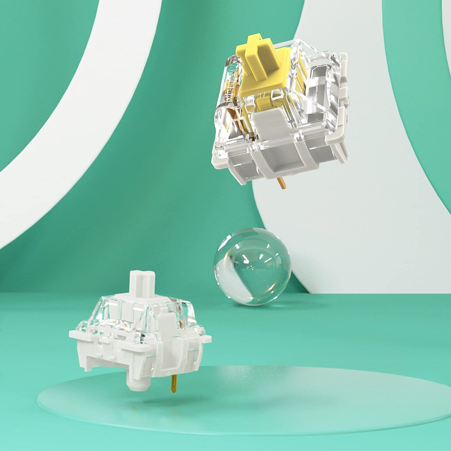 DRAOZA Gateron Pro 2.0 3-Pin Switches - Prelubricated RGB - 108pcs - White Compatible with MX Mechanical Keyboards