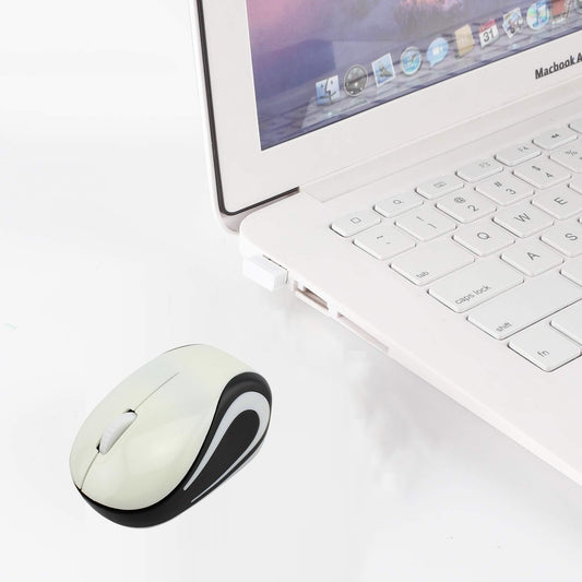 elec Space Mini Wireless Mouse for Kids - Portable Optical Design, White, Ideal for Ages 3-7, USB Receiver for Laptop and Computer