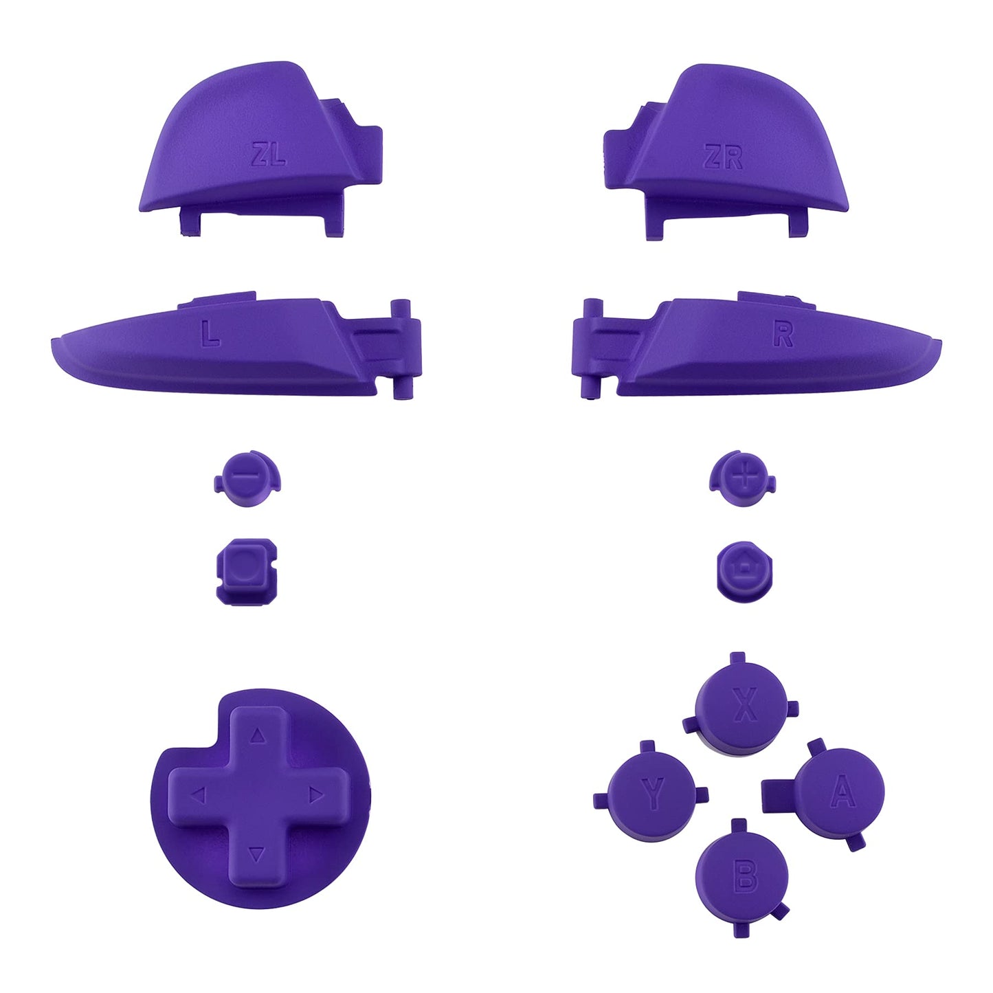 eXtremeRate Purple Repair ABXY D-pad ZR ZL L R Keys for Nintendo Switch Pro Controller Glossy DIY Replacement Full Set Buttons with Tools for Nintendo Switch Pro - Controller NOT Included