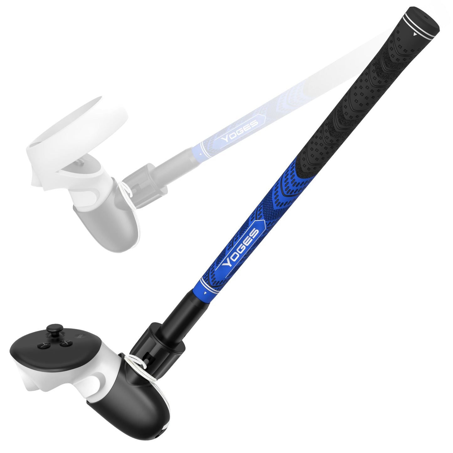 YOGES VR Golf Club Attachment Compatible with Meta Quest 3S/ Quest 3/ Oculus Quest 2 Controller Non-Slip VR Golf Handle Grips 90 Degree Keep Tracking for Golf VR Games (ONLY for Right Controller)
