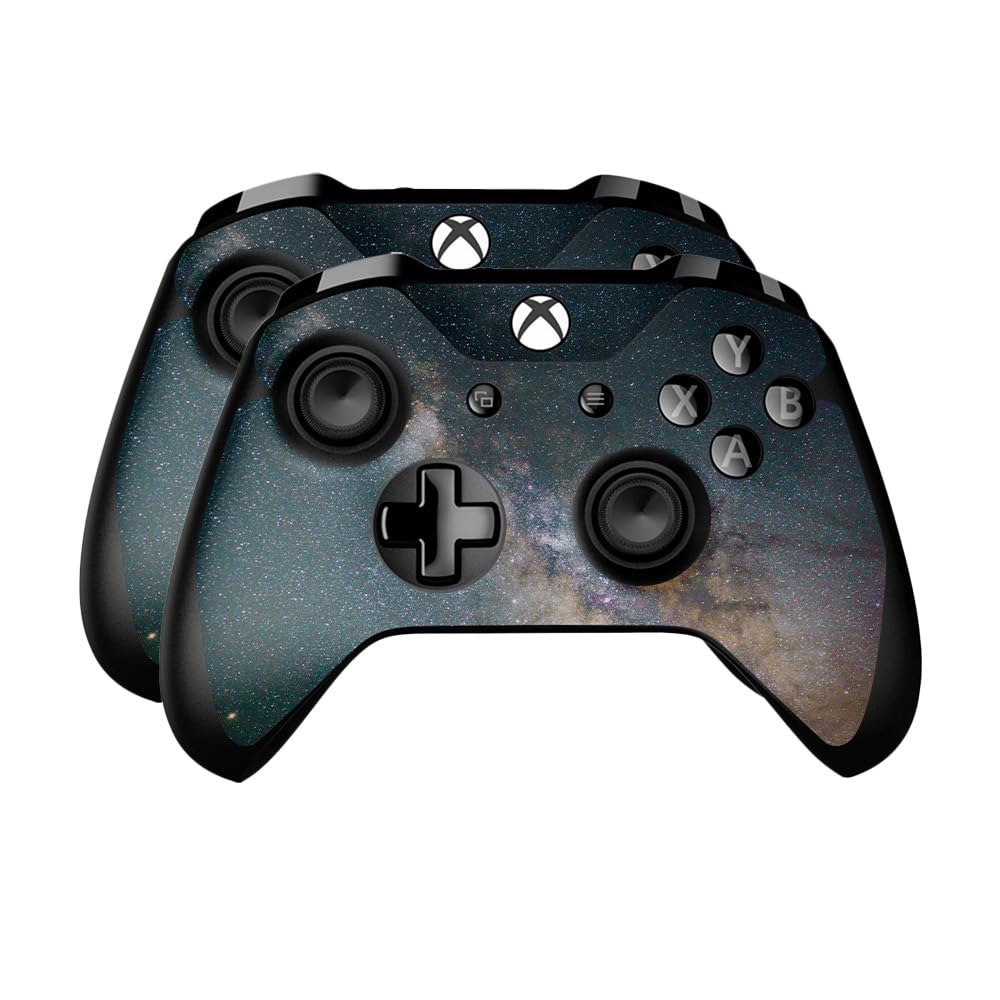 Skin Compatible with Microsoft Xbox One Controller (2 Pack) - Galactic Landscape - Premium 3M Vinyl Protective Wrap Decal Cover - Easy to Apply | Crafted in The USA by MightySkins