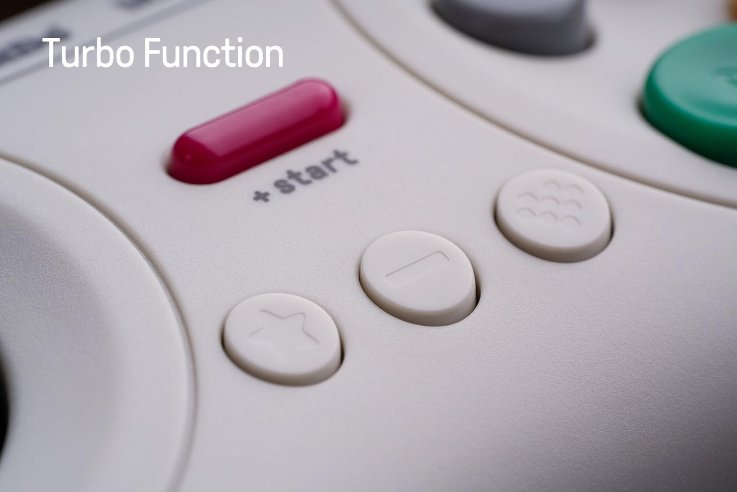 8Bitdo M30 Wireless Bluetooth Controller for Switch, PC, Mac, Android - Retro Gamepad in White