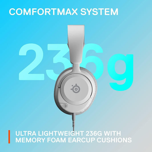SteelSeries Arctis Nova 1P Gaming Headset - 360° Sound, Noise Cancelling Mic, White, PS5/PC/Xbox Compatible