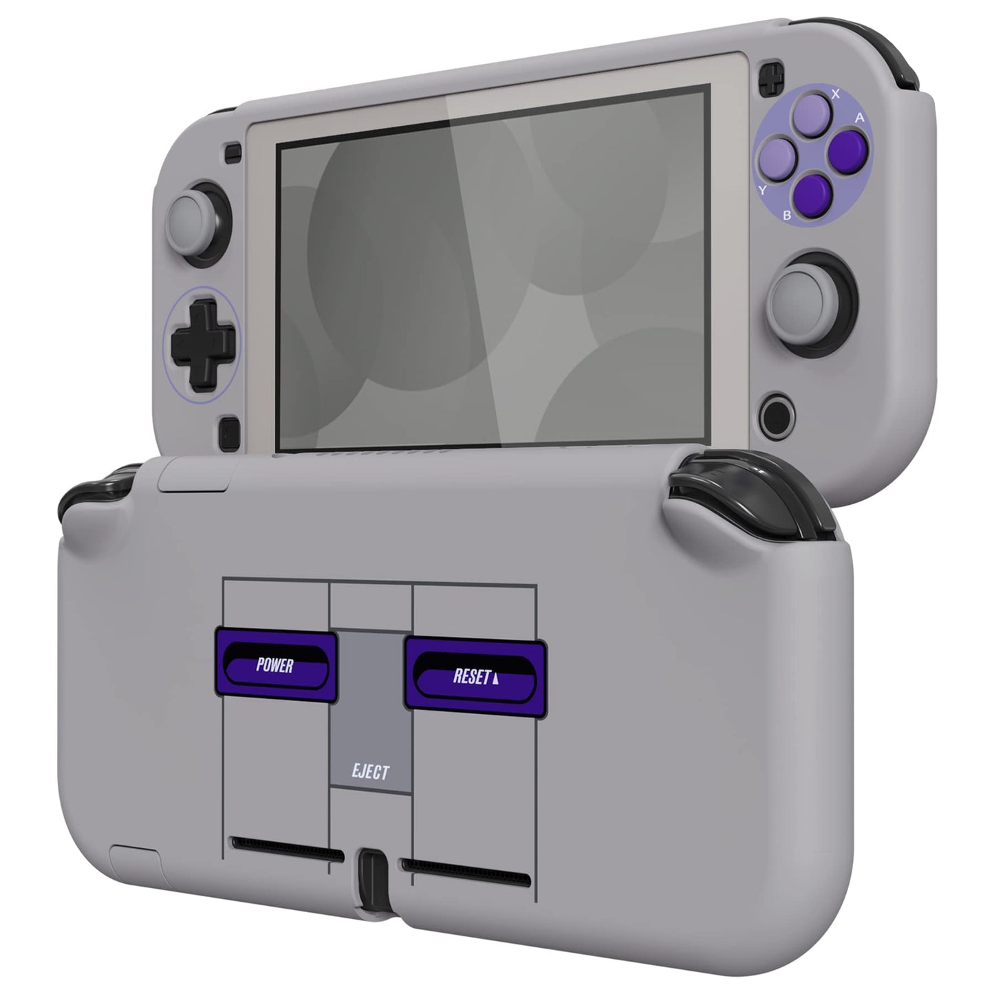 eXtremeRate PlayVital Classics SNES Style Protective Cover for Nintendo Switch Lite Hard Case Screen Protector Thumb Grips & Buttons Caps Stickers Included