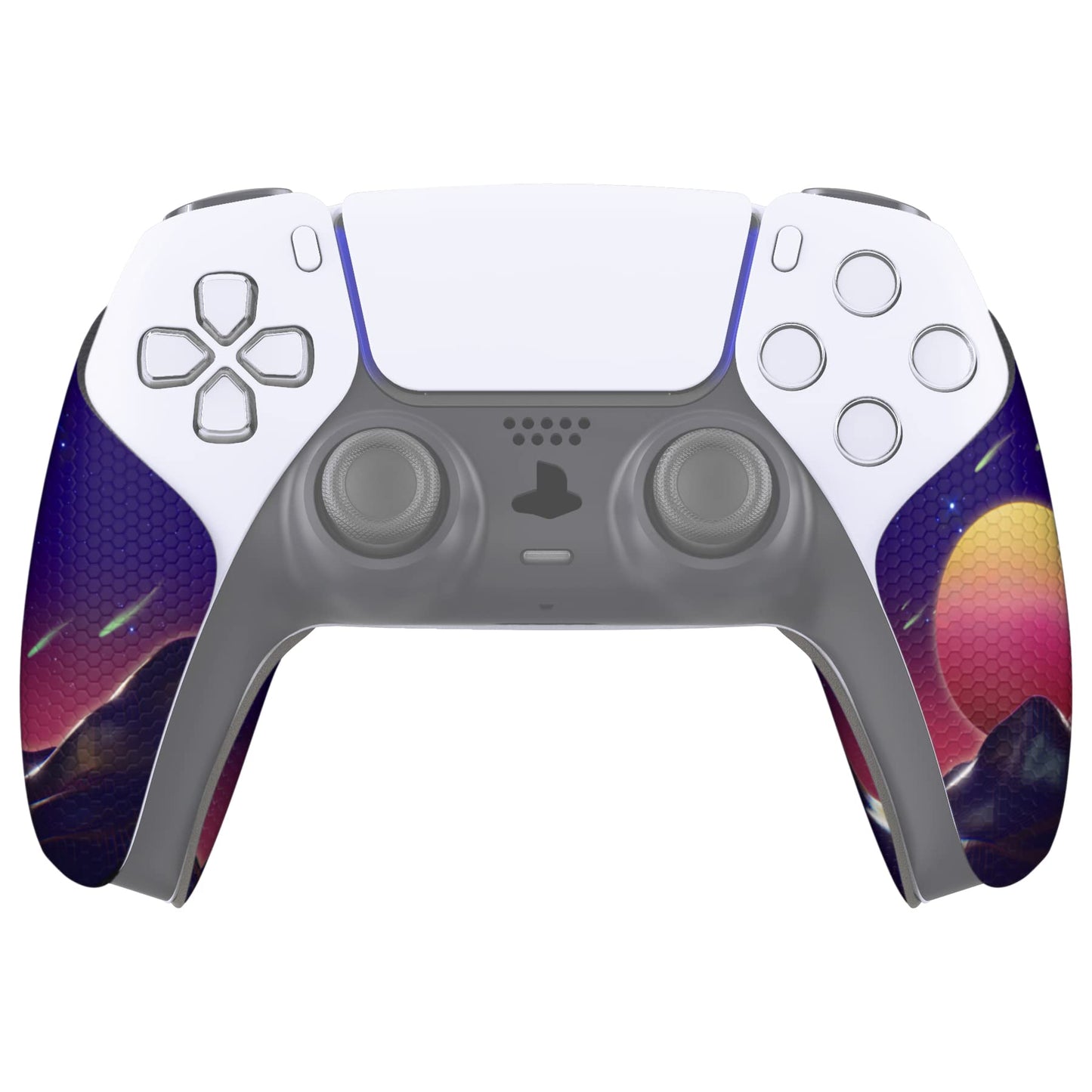 eXtremeRate PlayVital Anti-Skid Sweat-Absorbent Controller Grip for PS5 Professional Textured Soft Rubber Pads Handle Grips - The Cyber Moon