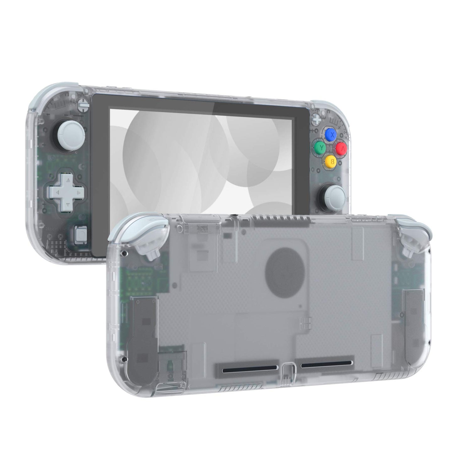 eXtremeRate Transparent Clear DIY Replacement Shell for Nintendo Switch Lite NSL Handheld Controller Housing w/Screen Protector Custom Case Cover for Nintendo Switch Lite