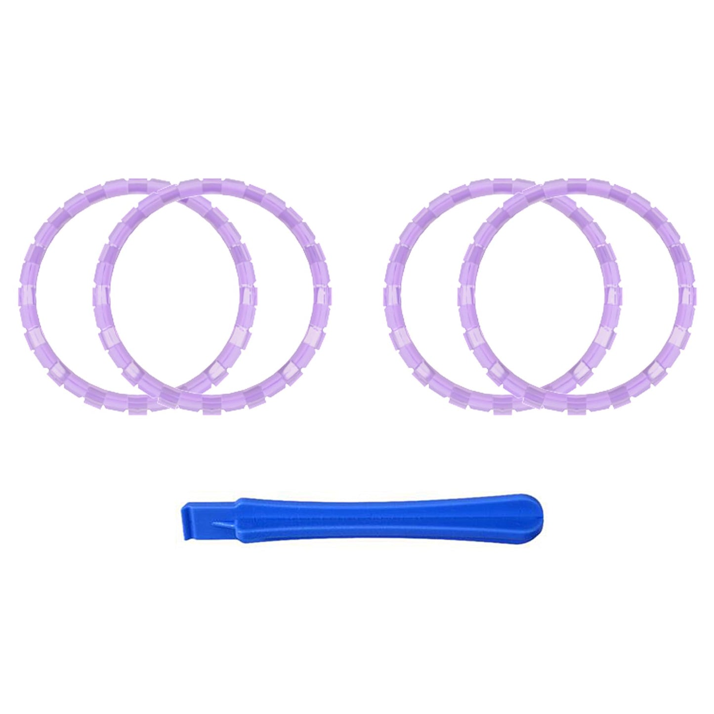 eXtremeRate Clear Atomic Purple Replacement Accessories for p s 5 Controller Accent Rings for p s 5 Controller - Controller NOT Included