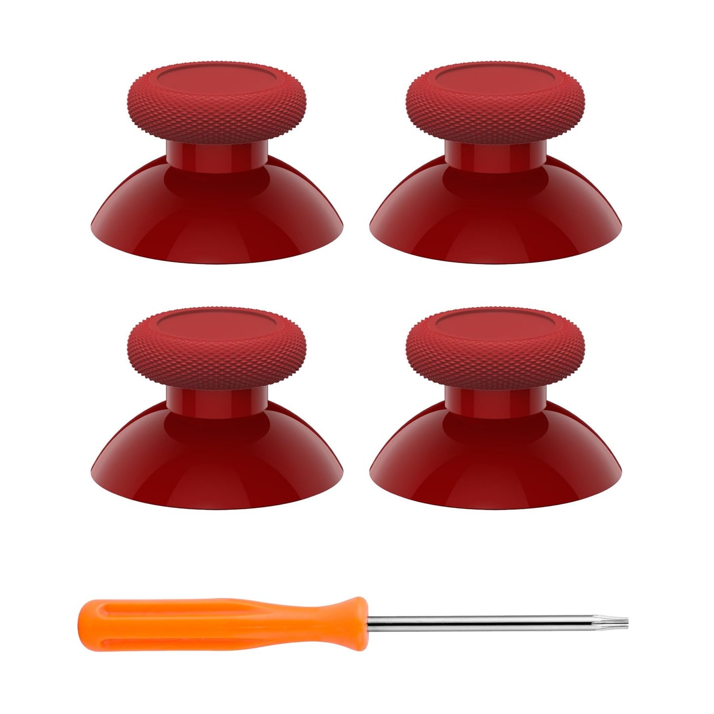 eXtremeRate Replacement Controller Joystick for Xbox One - 4 PCS Carmine Red Thumbsticks Analog Thumb Sticks Parts for Xbox Series X/S Xbox One S/X Elite Controller with Repair Kit Screwdriver